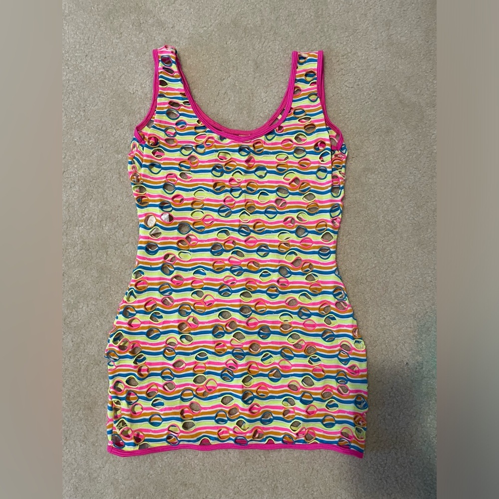 Dolls Kill Neon cutout Dress rainbow Women’s small